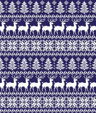 New Year's Christmas pattern pixel vector illustration Stock Illustration