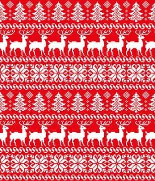 New Year's Christmas pattern pixel vector illustration イラスト素材