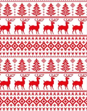 New Year's Christmas pattern pixel vector illustration Stock Illustration