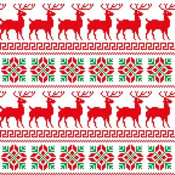 New Year's Christmas pattern pixel vector illustration Illustrazione stock