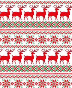New Year's Christmas pattern pixel vector illustration 스톡 일러스트
