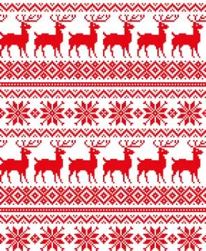 New Year's Christmas pattern pixel vector illustration Illustrazione stock