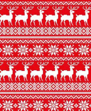 New Year's Christmas pattern pixel vector illustration Stock Illustration