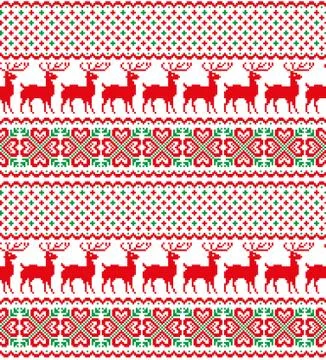 New Year's Christmas pattern pixel vector illustration Stock Illustration