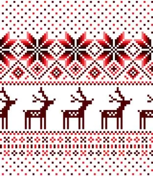 New Year's Christmas pattern pixel vector illustration イラスト素材
