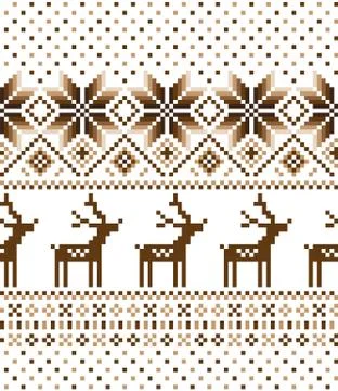 New Year's Christmas pattern pixel vector illustration Stock Illustration