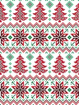 New Year's Christmas pattern pixel vector illustration Stock Illustration