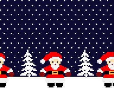 New Year's Christmas pattern pixel vector illustration eps 스톡 일러스트