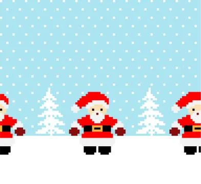 New Year's Christmas pattern pixel vector illustration eps Stock Illustration