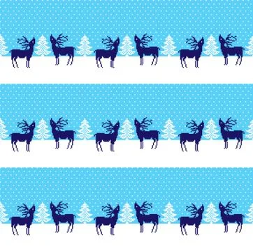 New Year's Christmas pattern pixel vector illustration eps Stock Illustration