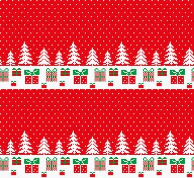 New Year's Christmas pattern pixel vector illustration eps Stock Illustration