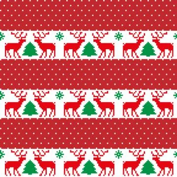 New Year's Christmas pattern pixel vector illustration eps Stock Illustration