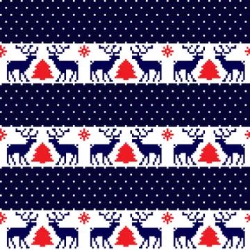 New Year's Christmas pattern pixel vector illustration eps Stock Illustration