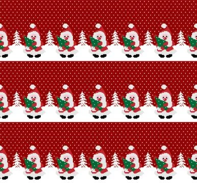 New Year's Christmas pattern pixel vector illustration eps Stock Illustration
