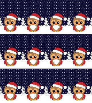 New Year's Christmas pattern pixel vector illustration eps Stock Illustration
