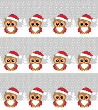 New Year's Christmas pattern pixel vector illustration eps イラスト素材