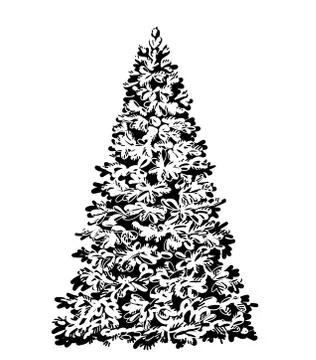 New year's Christmas tree. Without the toys. Illustration vector Stock Illustration