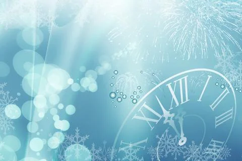 New Year's Clock Stock Illustration
