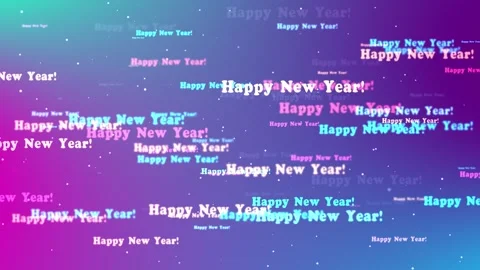 New Year's color background. Text, happy new year with bokeh effects. Stock Footage 297872506