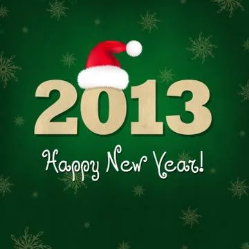 New years composition with santa hat Stock Illustration