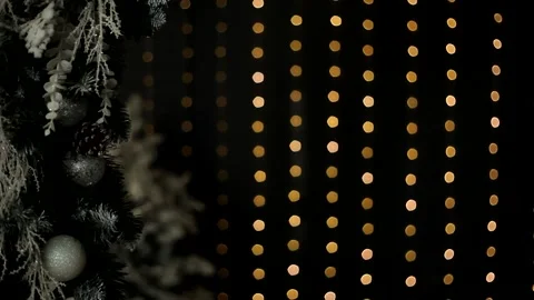 New Year's decor with blurred lights on the background. Stock Footage 166466648