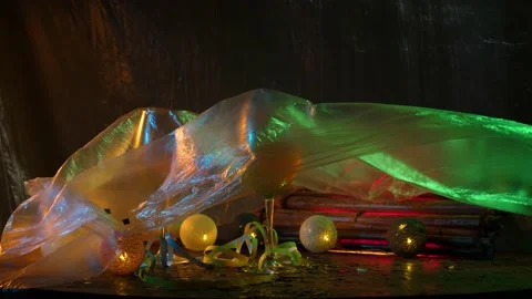 New Year's decor on the table Stock Footage 144937016