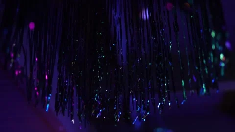 A New Year's decoration hangs on the ceiling of a nightclub Stock Footage 324169341
