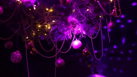 A New Year's decoration hangs on the ceiling of a nightclub Stock Footage 325091383