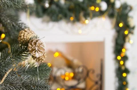 New Year's decorations. Blurred background. Фото