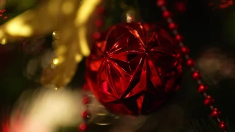 New Year's decorations on the Christmas tree Stock Footage 323456304