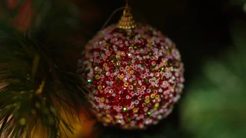 New Year's decorations on the Christmas tree Stock Footage 323456475