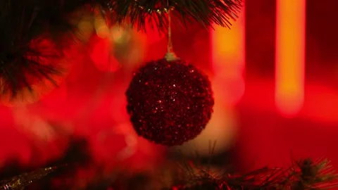 New Year's decorations on the Christmas tree Stock Footage 323456548