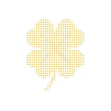 New Years Element of Four Leaf Clover Digital Design. Stock Illustration