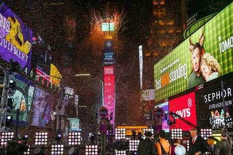 New Year's Eve celebrations in Time Square, New York, USA - 01 Jan 2020 Stock Photos
