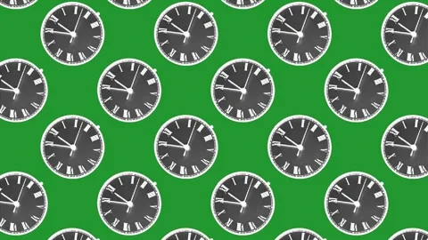 New Year's Eve countdown clocks showing hours left until midnight Vídeo Stock 341977064