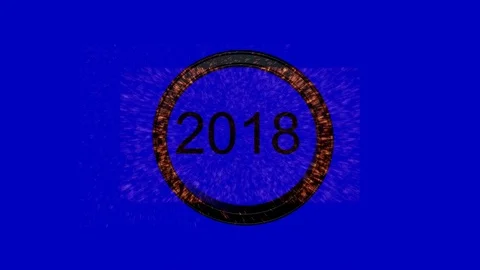 New Year's Eve Countdown features flashing strobe text and exploding fireworks. Video stock 83716384