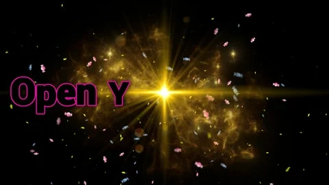 New Year's Eve fireworks exploding in night sky. Bright golden sparkles Video stock 340250716