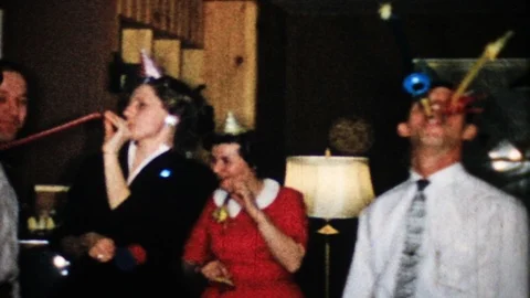 Super 8 Vintage) 1975 New Years Eve Party Stock Footage - Video of
