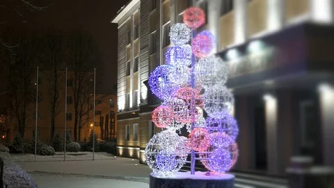 New Year's Eve - LED Christmas tree Stock Footage