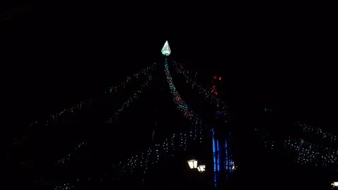 On New Year's Eve, multi-colored lanterns are burning on the street. Stock Footage 120782566