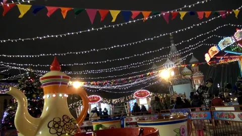 New Year's Fair on Red Square in Moscow Stock Footage 166671141