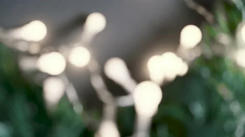 New Year's festive spaced background with garland. Flashing Christmas light Stock-Footage 145496335