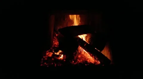 New Year's fire in the fireplace during the day Stock Footage 225067273