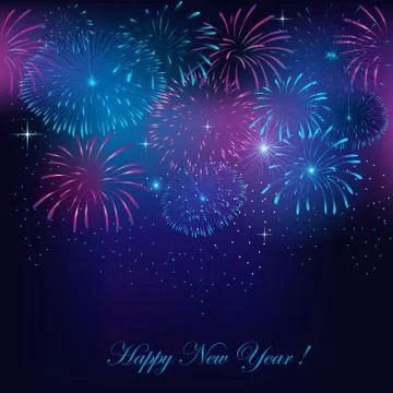 New Year's fireworks 库存插图