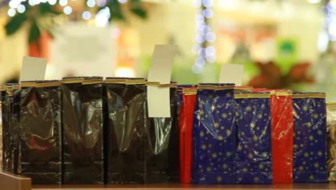 New Year's gifts to a wrapper Stock Footage 9142449