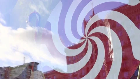 New Year's installation in the shop window. Stock Footage 165605738