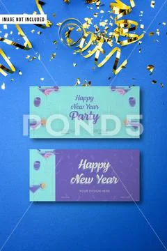 New Years Invite Card PSD Template