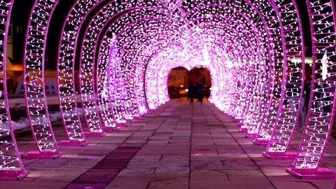 New Year's light decorations Stock Footage 100439730
