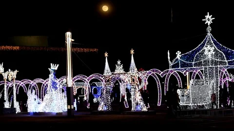 New Year's light decorations Stock Footage 100451221