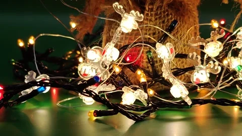 New Year's lights are beautiful multi-colored bulbs. Stock Footage 322677016